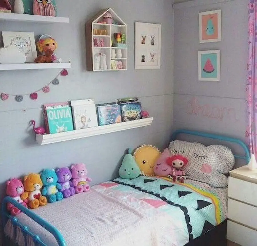 decoração de quarto infantil pequeno simples Foto Festejar Kids