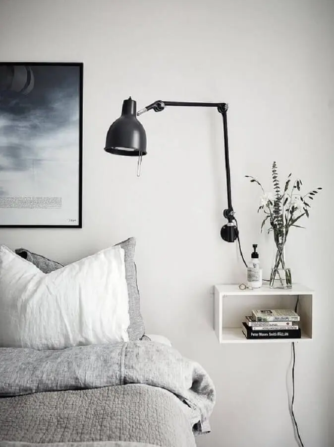 luminária de parede para leitura para decoração de quarto minimalista Foto Pinterest