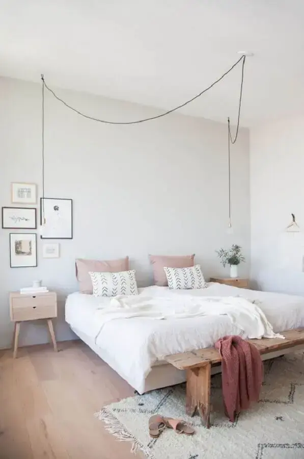 parede branca para decoração de quarto minimalista Foto Pinterest