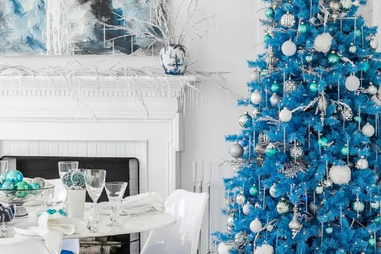 Enfeites especiais para árvore de natal azul