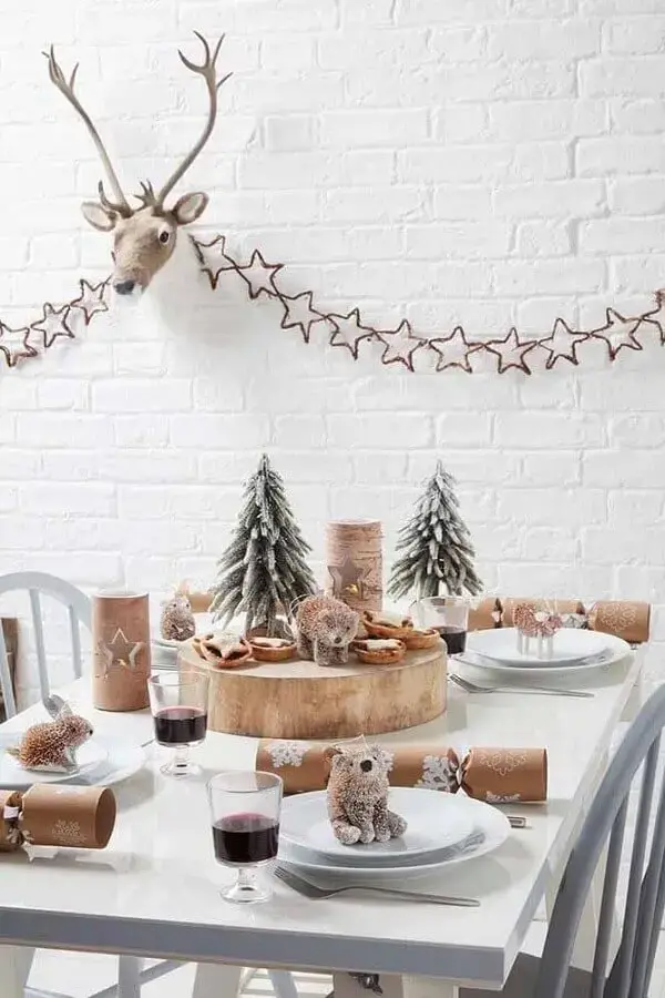 decoração minimalista para mesa natalina simples Foto Kenisa Home