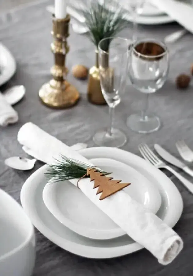 enfeite de mesa natalino para decoração minimalista Foto Pinterest