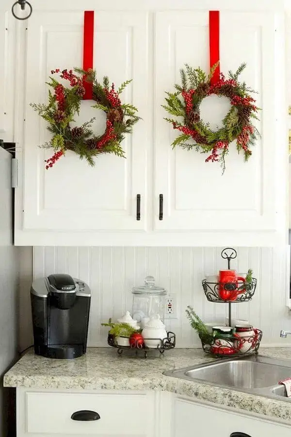 enfeite natalino para porta de armário de cozinha Foto Christmas Glitter