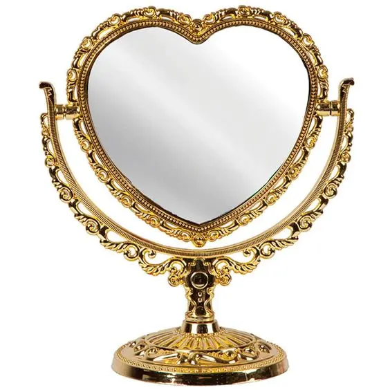 Espelho de mesa em formato de coração