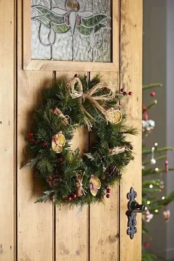 Christmas ornament model for classic door Foto Rustic & Woven