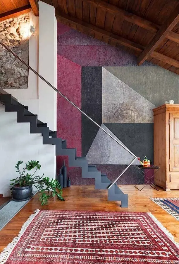 parede com formas geométricas para decoração de casa moderna Foto Eduardo Cavalcanti Castro