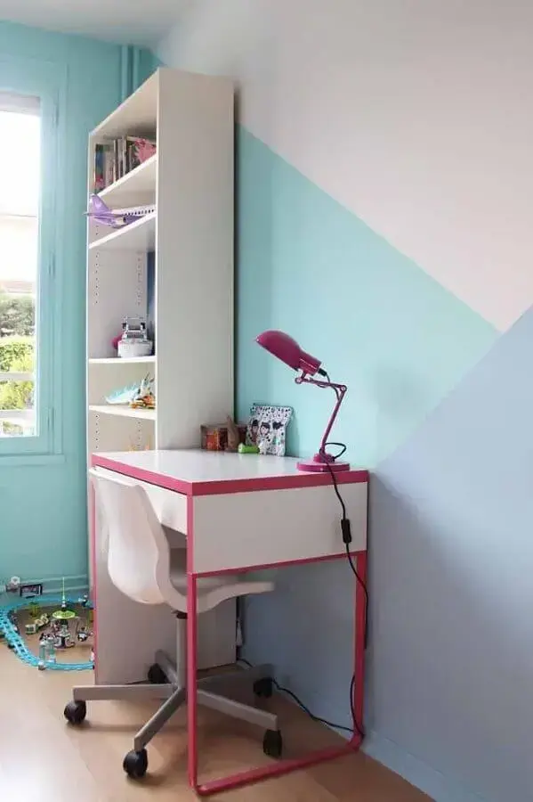 pintura de parede geométrica para quarto infantil em tons pastéis Foto Pinterest