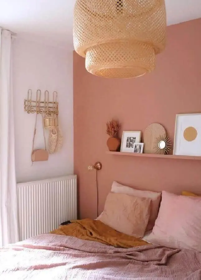tons terrosos para decoração delicada de quarto de casal Foto Pinterest