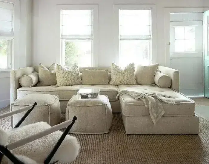 O tecido de linho para sofá se encaixa perfeitamente em ambiente rústico