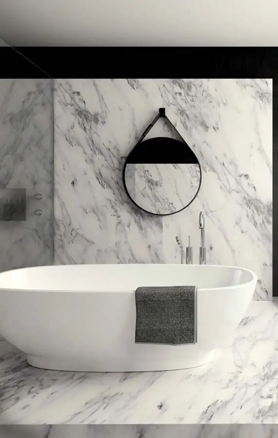 Cores de mármore branco para banheiro moderno