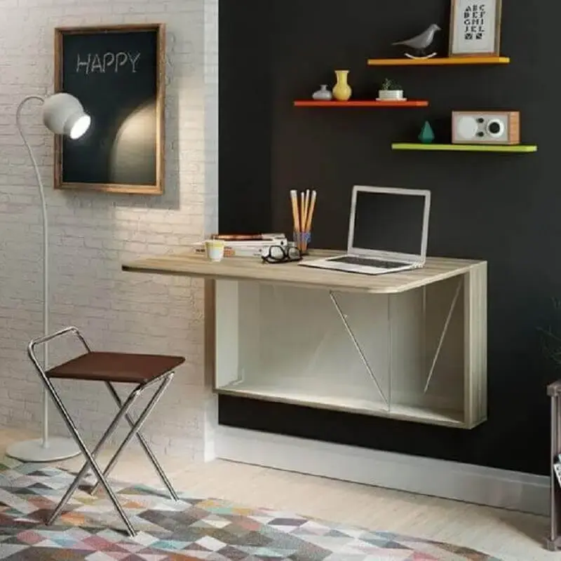 mesa dobrável para home office simples Foto Pinterest