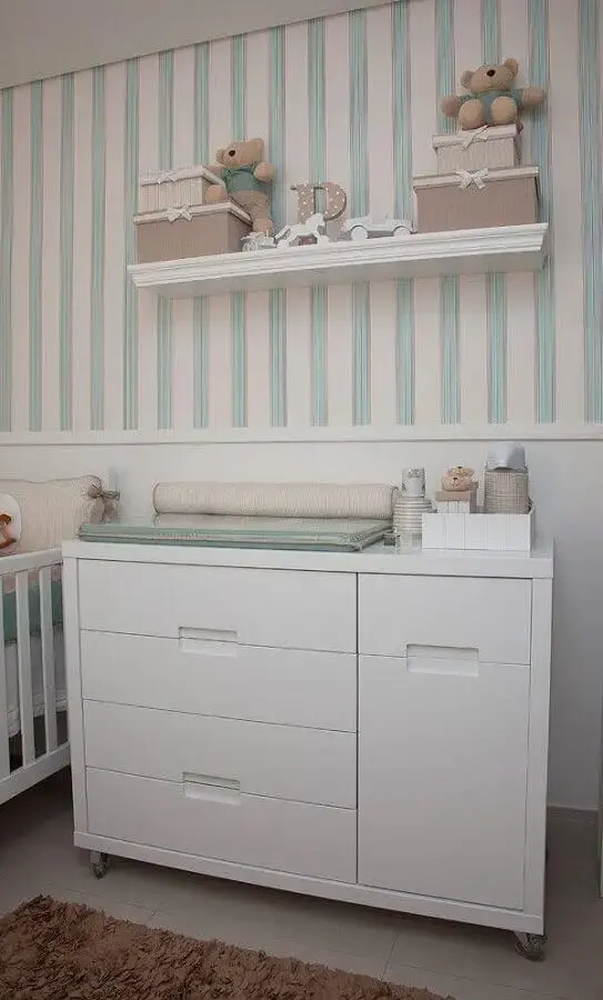 papel de parede listrado colorido para quarto de bebê Foto Pinterest