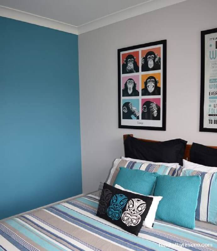 quadros para decorar quarto feminino azul e branco Foto Habitat by Resene