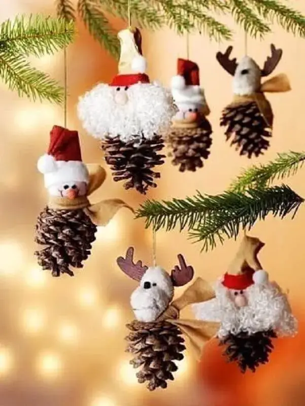 árvore de Natal com pinhas personalizadas divertidas Foto Christmas Glitter