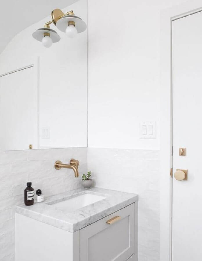 arandela para espelho de banheiro todo branco Foto House & Home