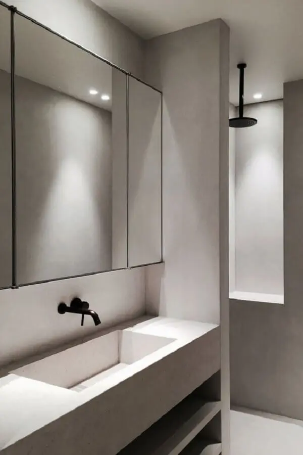 decoração banheiro minimalista cinza Foto Futurist Architecture