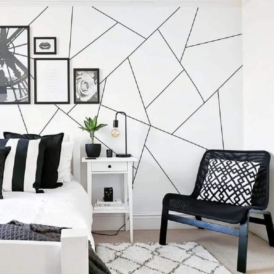 decoração branco e preto para sala moderna Foto Budget Home Interior Design