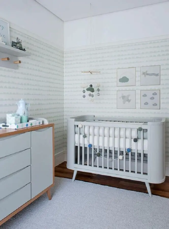 decoração clean com quadros decorativos para quarto de bebê masculino Foto Constance Zahn