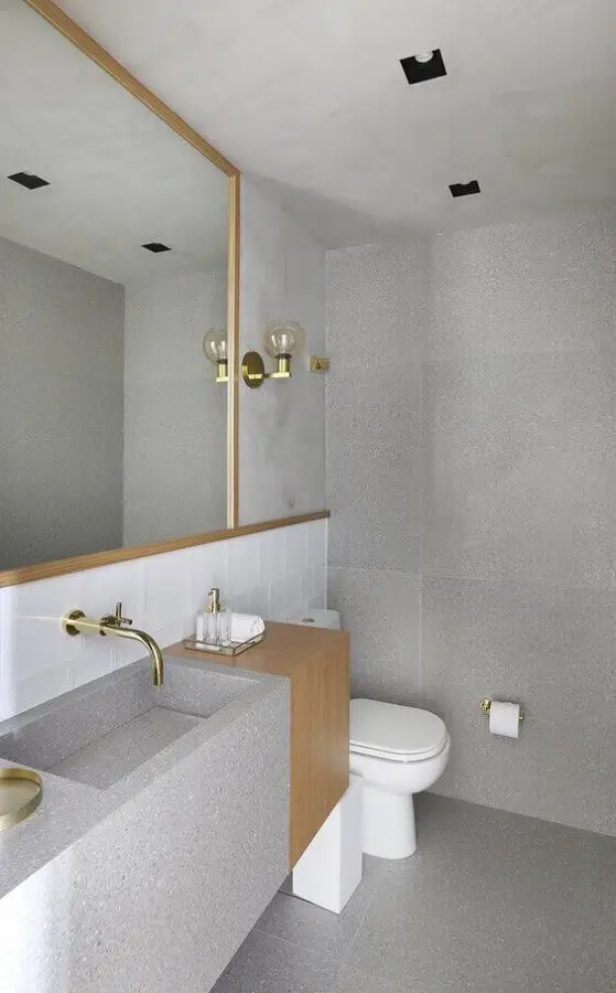 decoração com arandela para banheiro minimalista Foto Pinterest