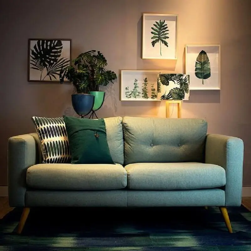decoração com sofá pequeno retrô Foto Pinterest