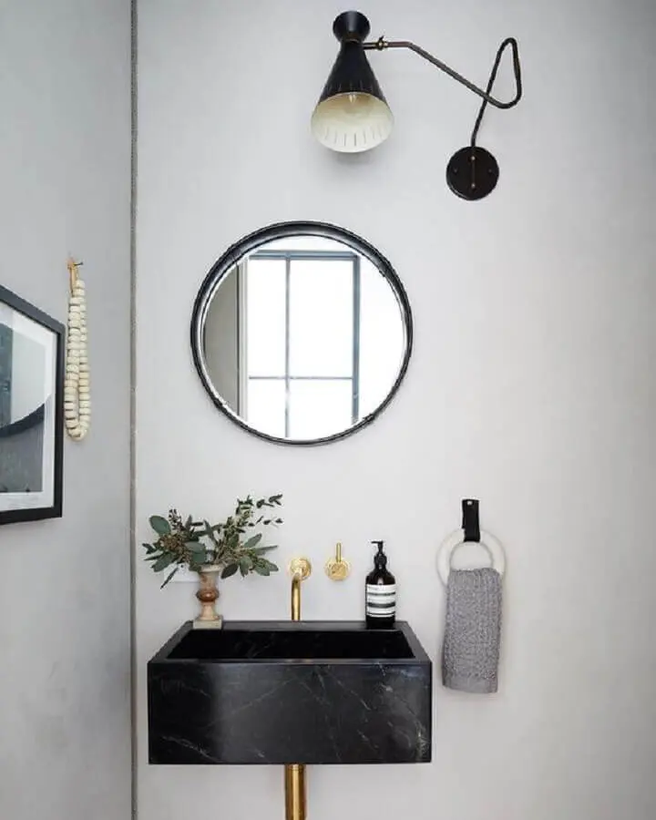 decoração minimalista com arandela articulada para banheiro Foto Trendy Mood