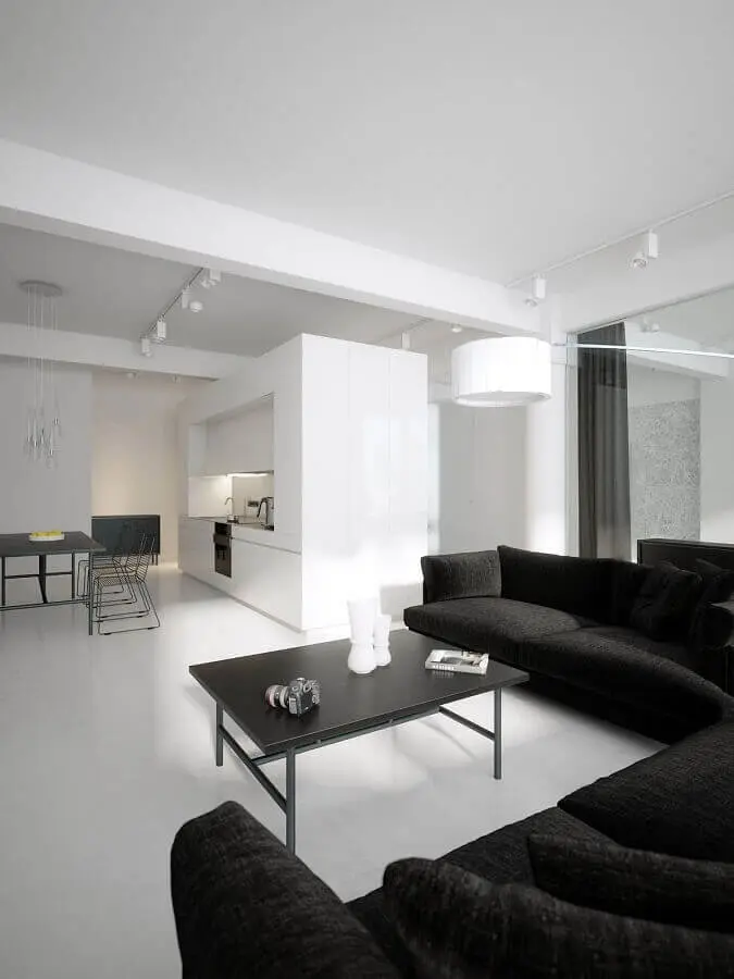 decoração para sala de estar em preto e branco Foto Futurist Architecture