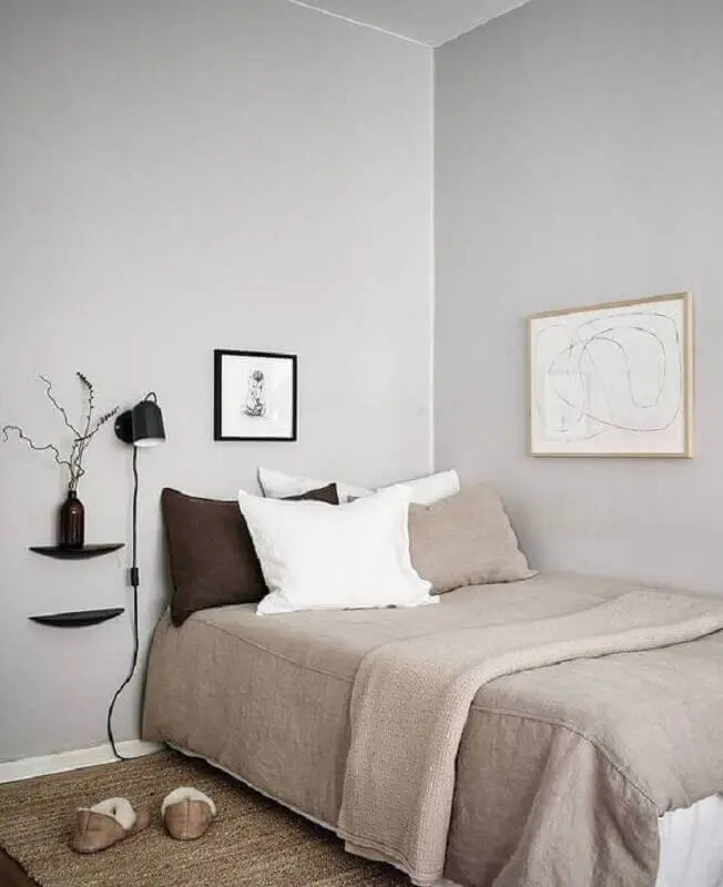 decoração simples para quarto de solteiro minimalista Foto Coco Lapine Design