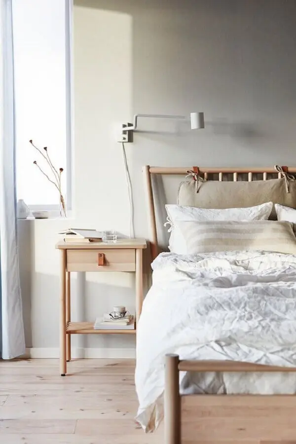 móveis de madeira para decoração de quarto minimalista Foto IKEA
