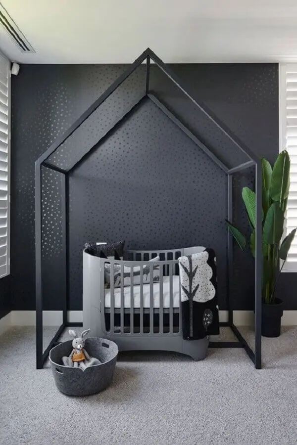 tons de cinza para decoração de quarto de bebê minimalista Foto Juju Papers