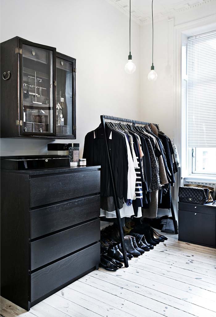 Como fazer um closet preto e elegante