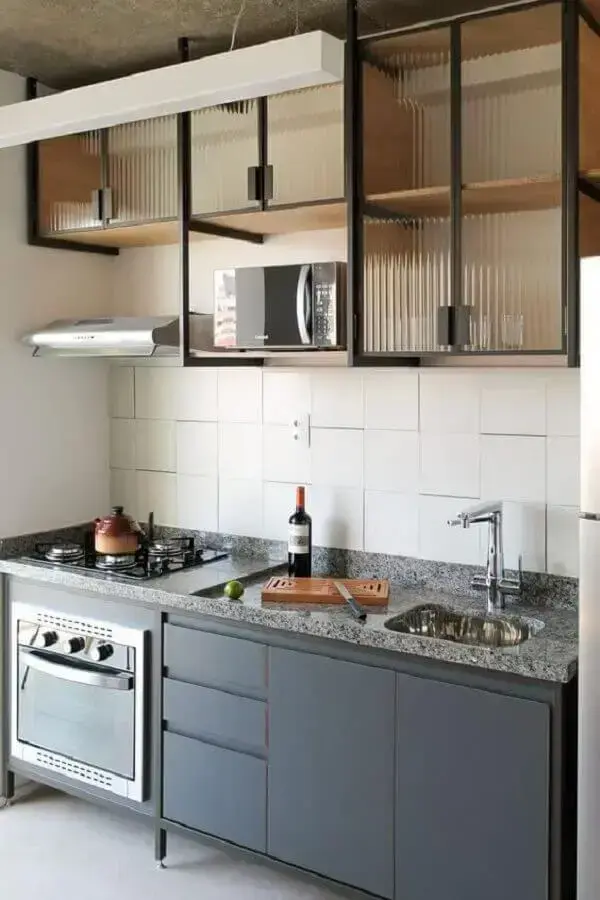 decoração de cozinha estilo industrial simples e pequena Foto Pinterest