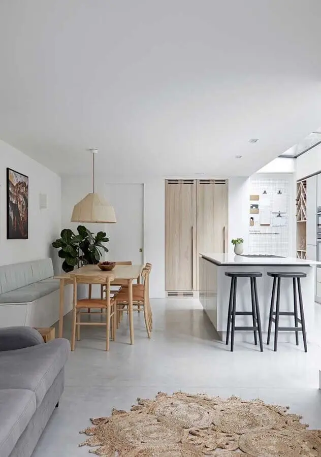 decoração minimalista para casa com conceito aberto Foto JERA Arquitetura e Engenharia
