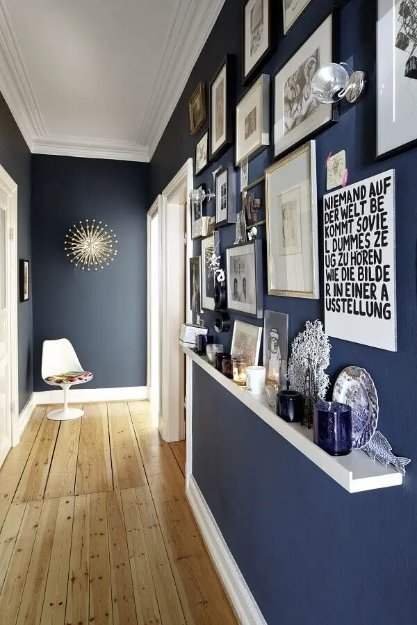 quadros decorativos para corredor azul e branco Foto Simples Decoração