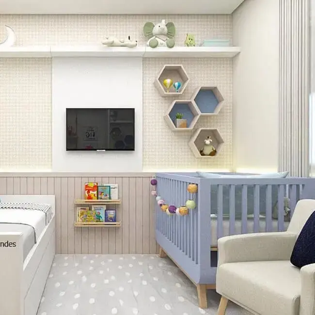  Há formatos de nichos para quarto de bebê que são o ponto de destaque da decoração