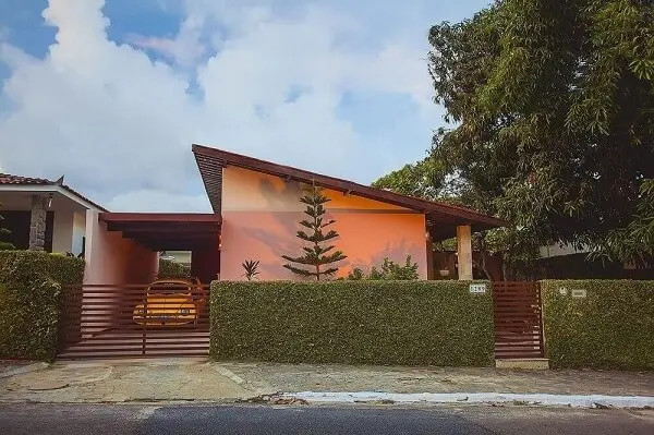 Modelo de muro coberto com vegetação traz charme para a fachada de casa