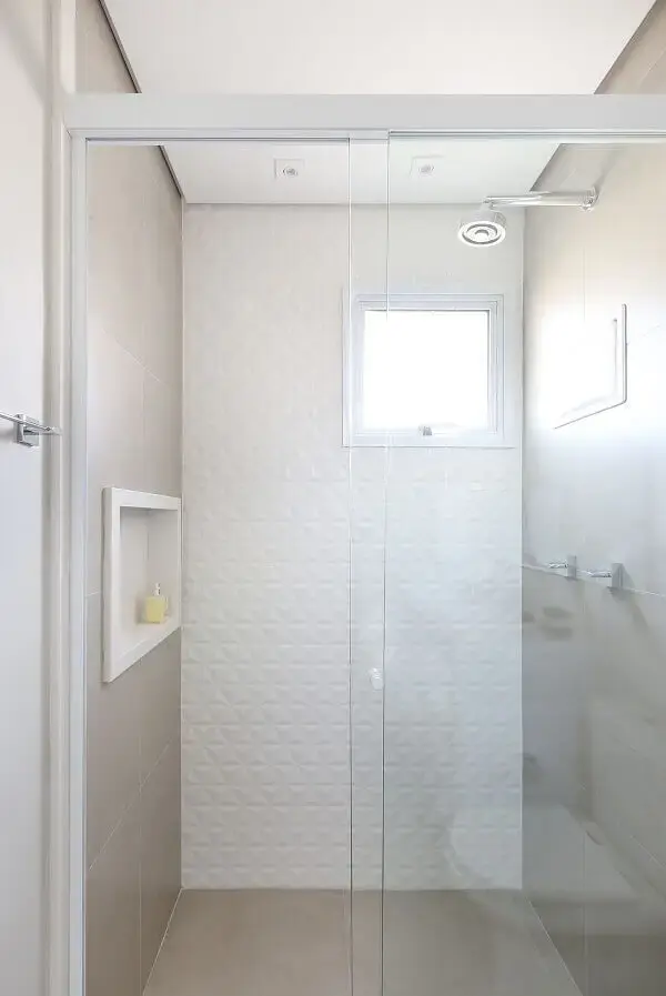 Revestimento de parede banheiro 3D branca para a área do box