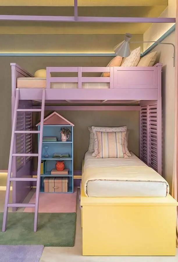decoração de quarto para criança colorido em tons pastéis Foto Quartos Etc