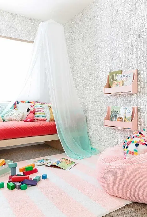 decoração de quarto para criança com papel de parede tijolinho Foto Pinterest