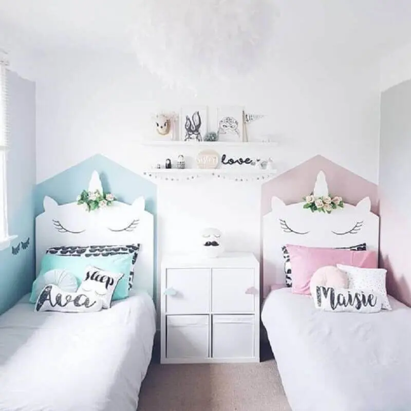 decoração de quarto para criança com tema unicórnio Foto Pinterest