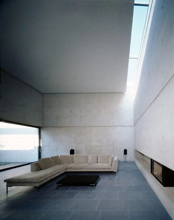 decoração minimalista para sala de estar ampla Foto Futurist Architecture