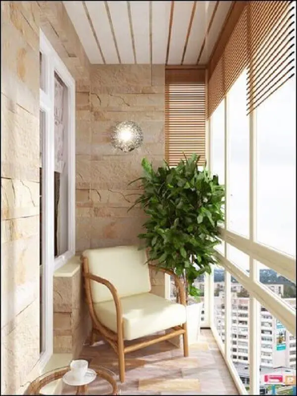 decoração simples com poltrona pequena para varanda Foto Pinterest