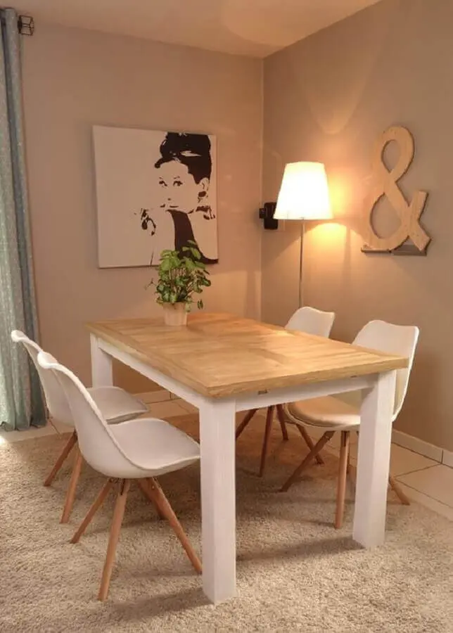 decoração simples para sala de jantar minimalista Foto Pinterest