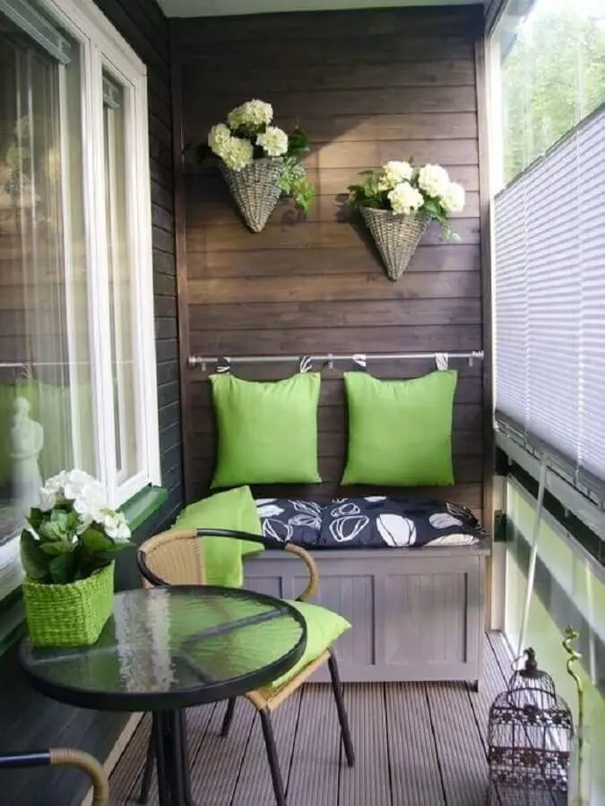 decoração simples para varanda pequena de apartamento Foto Pinterest