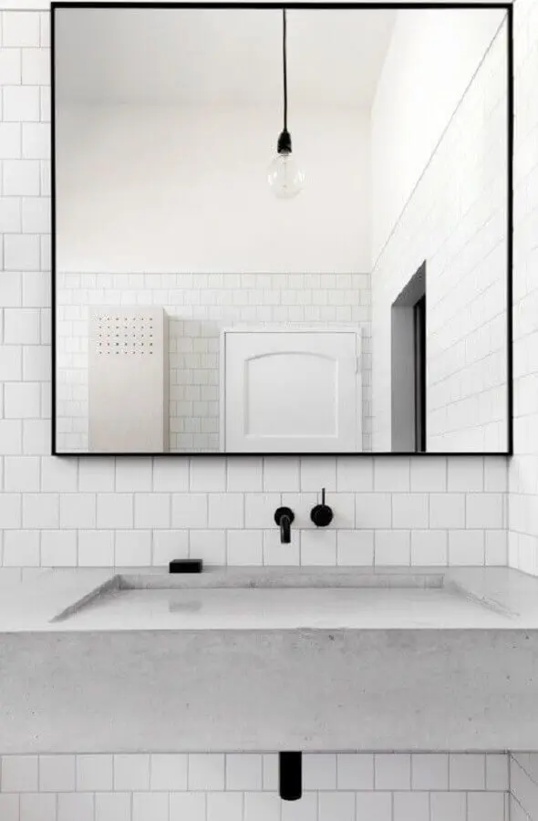 revestimento cerâmico branco para decoração de banheiro Foto Manual da Obra