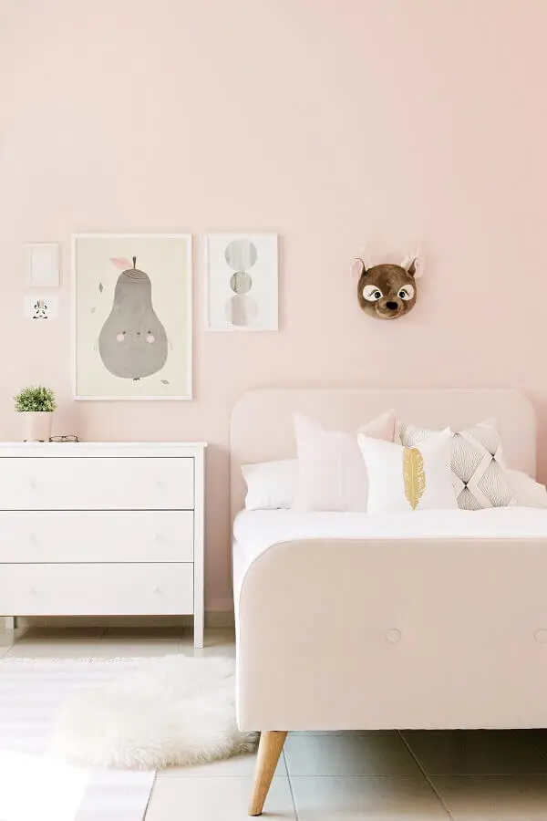 Cor rosa pastel para decoração de quarto infantil feminino pequeno
