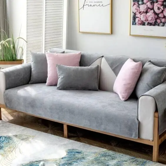 Capa de sofá cinza impermeável