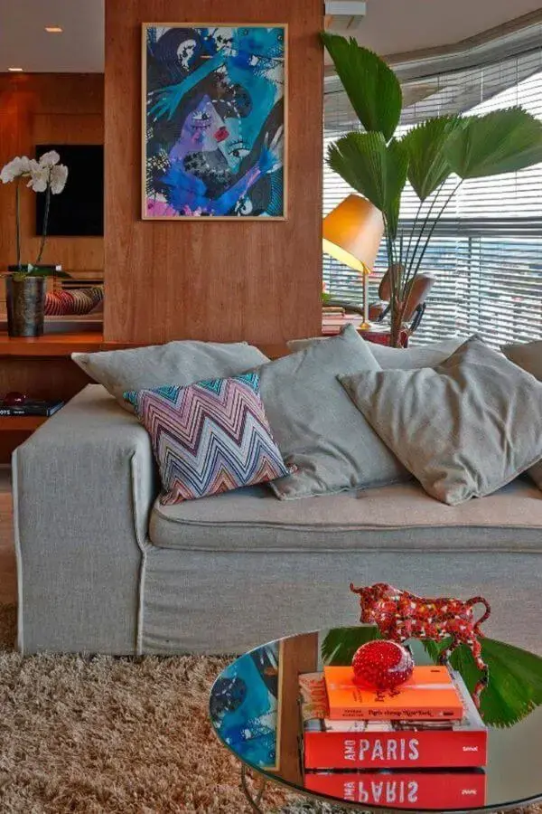 Capa de sofá cinza moderna