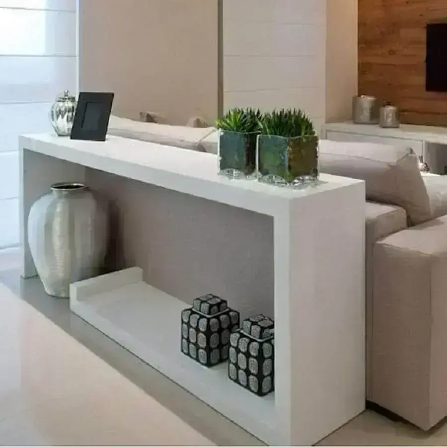 Aparador branco moderno para decoração de sala de estar