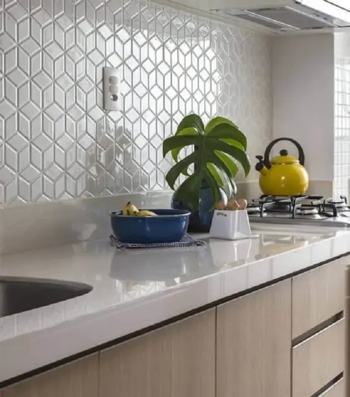 decoração com azulejo de cozinha branco