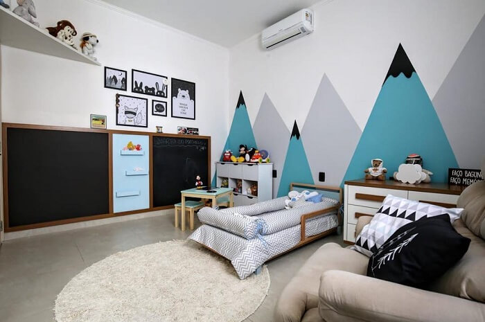 A cama montessoriana solteiro incentiva a imaginação das crianças. Fonte: Madalena Interiores
